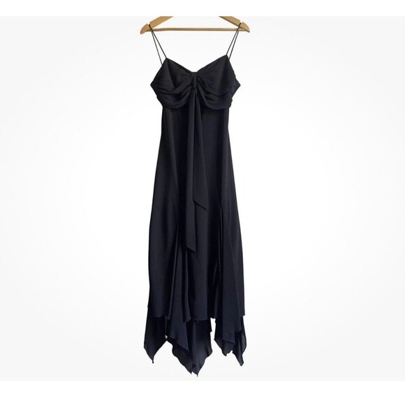 S.L. Fashions Size 10 Black Mermaid Fairy Romantic Feminine Spaghetti Strap Mid - Picture 1 of 11